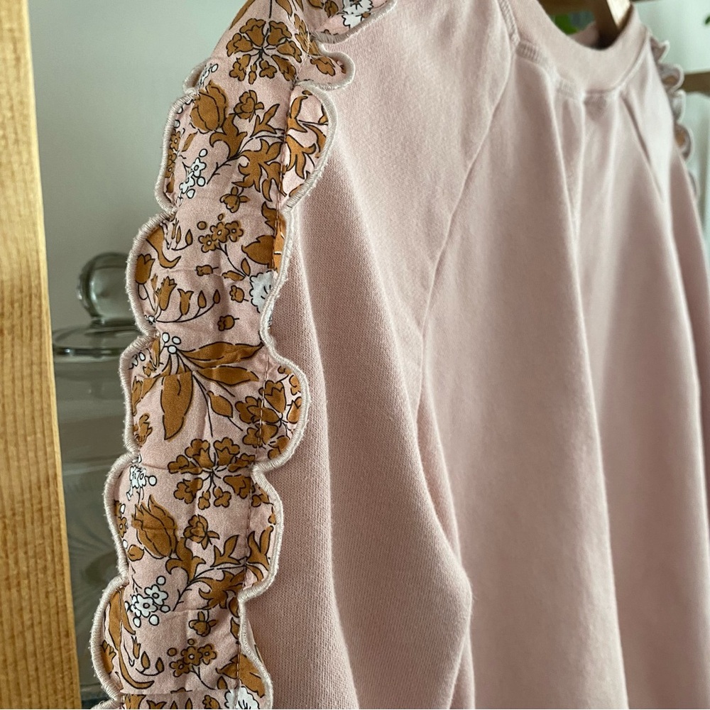 Boden Light Pink Scallop Detail Sweatshirt 2 - Picture 9 of 16